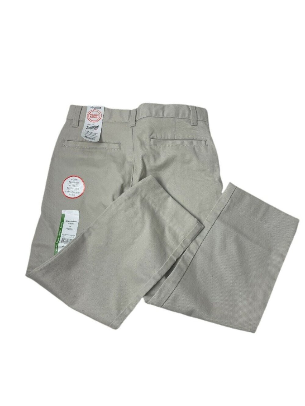 Wonder Nation Boys Straight Khaki Pants Beige Size 8 Regular Cotton Blend New